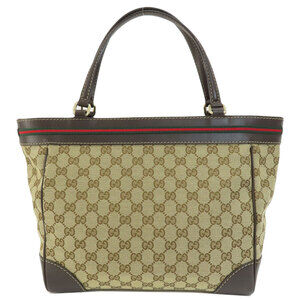 Gucci Canvas Sherry web GG Tote Line Brown Bag